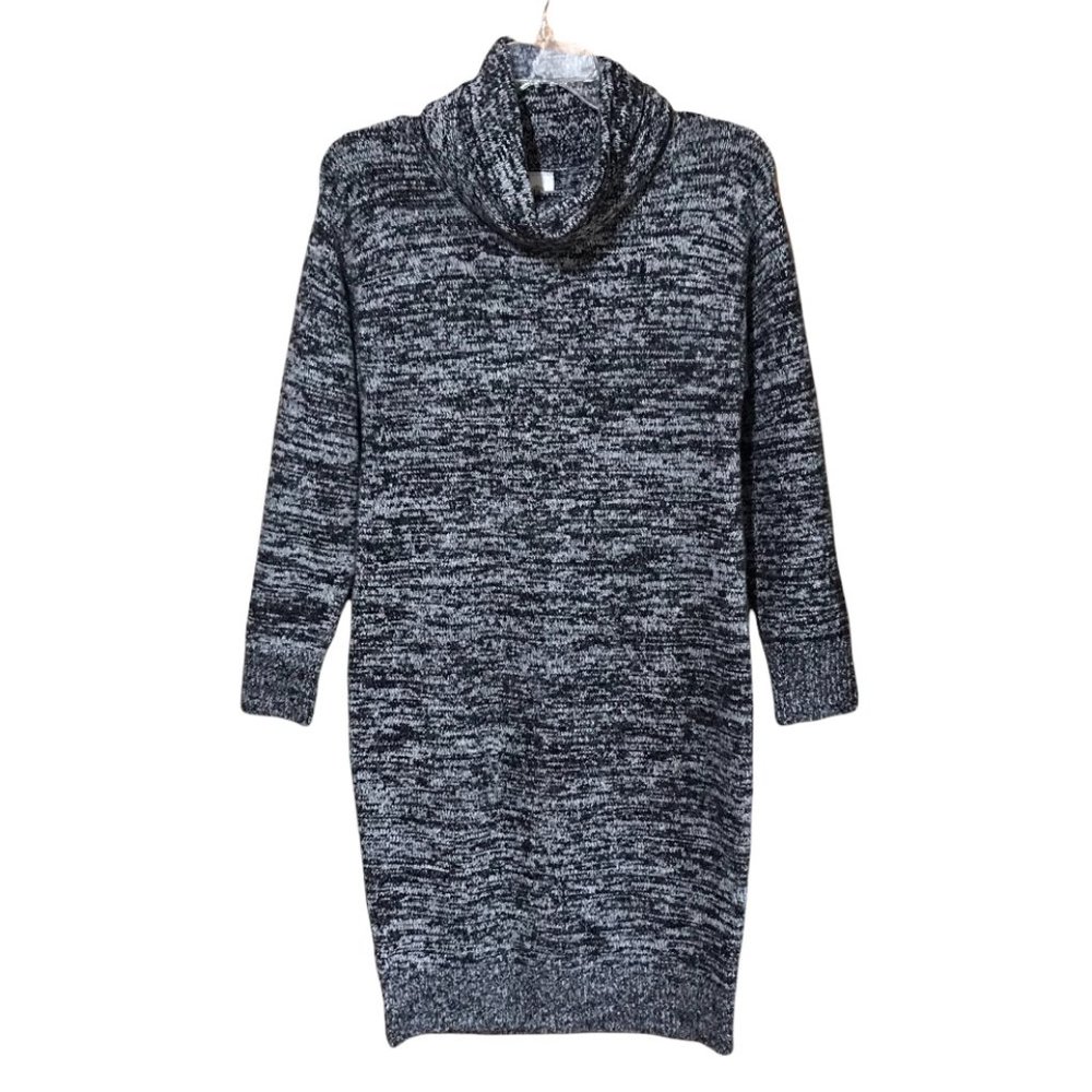 -Eleven Star Women's Turtleneck Long Sleeve Dress, Knee Length, Gray Tones, XL